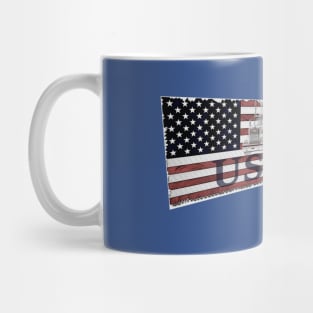 American Flag with truck Mug